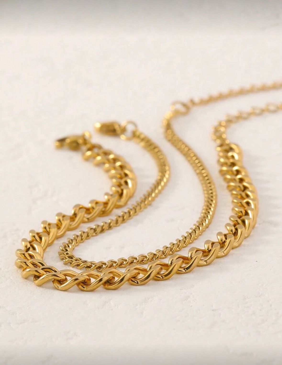 Gold DuoLayer Minimal Anklet