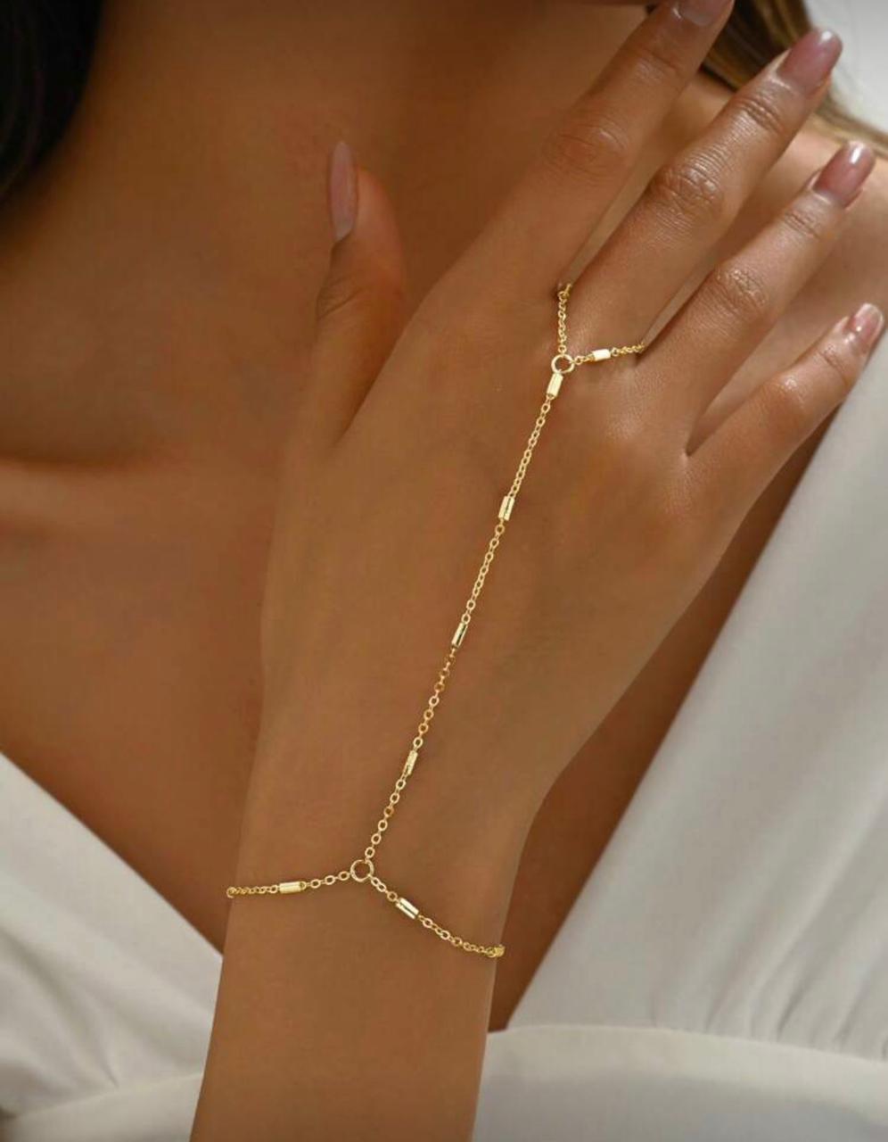 Elegant Chain Ring Bracelet
