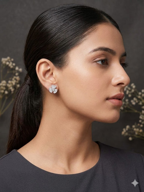 Blooming Zircone Flower Studs