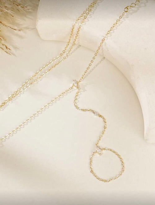 Crystal Chain Finger Ring