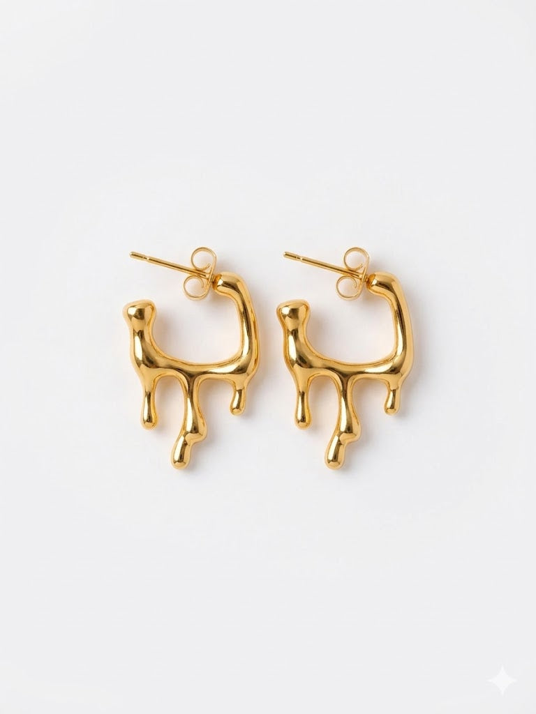 Molten Lava Drip Hoops