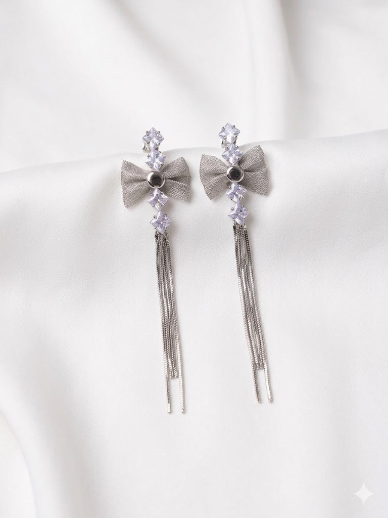 Layered Chain Tassel Drop Earrings