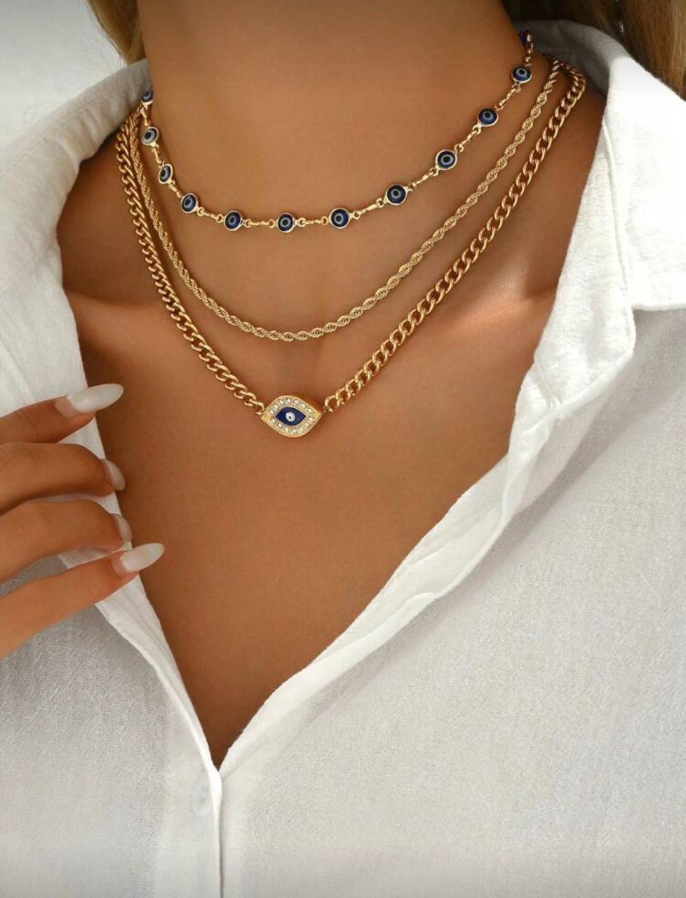 Evil Eye Layered Necklace