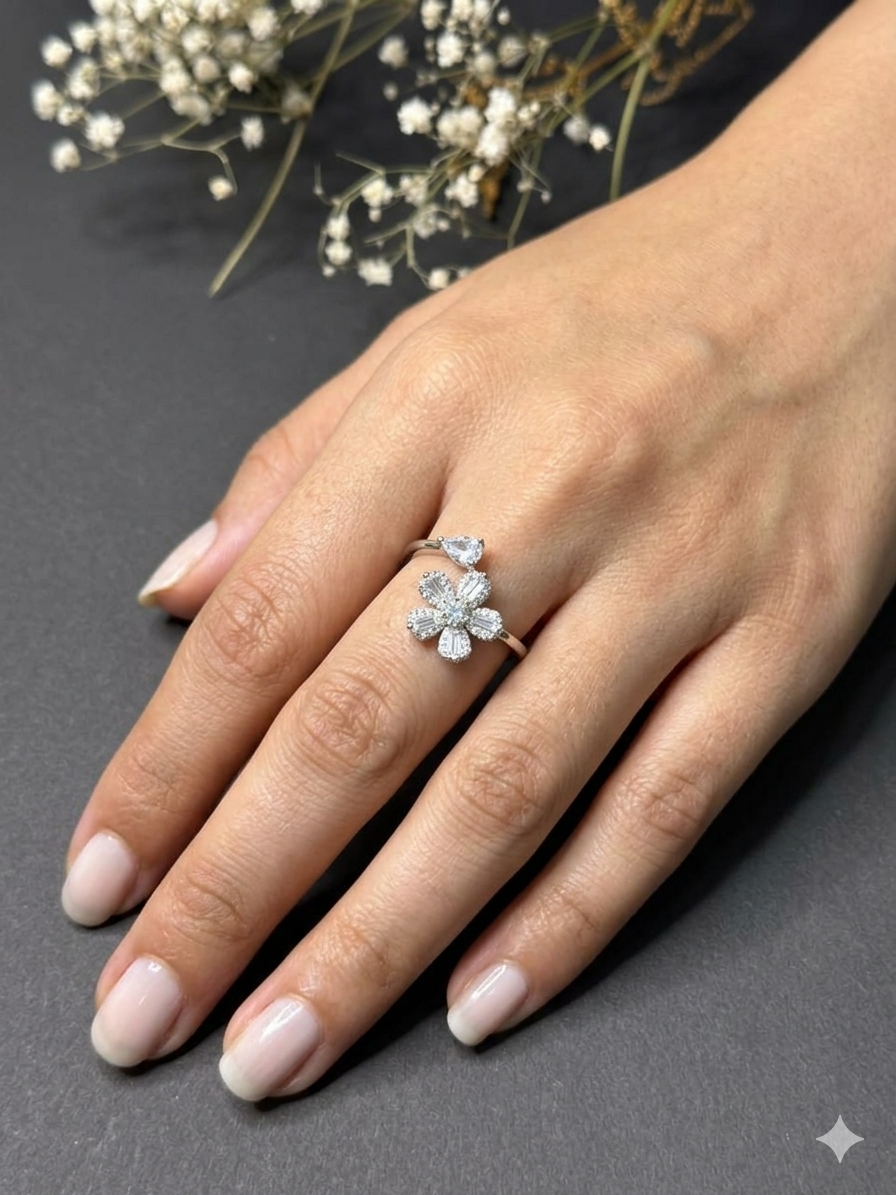 Crystal Flower Ring