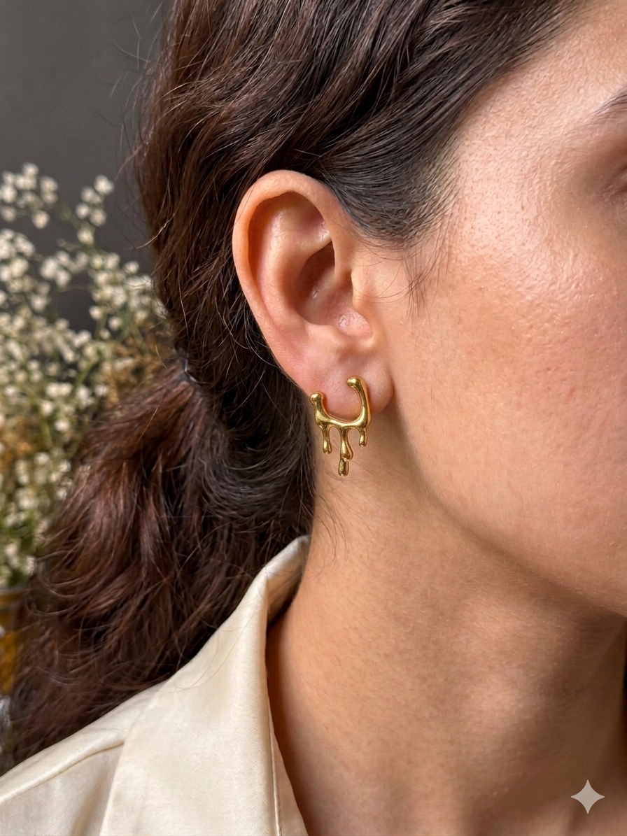 Molten Lava Drip Hoops