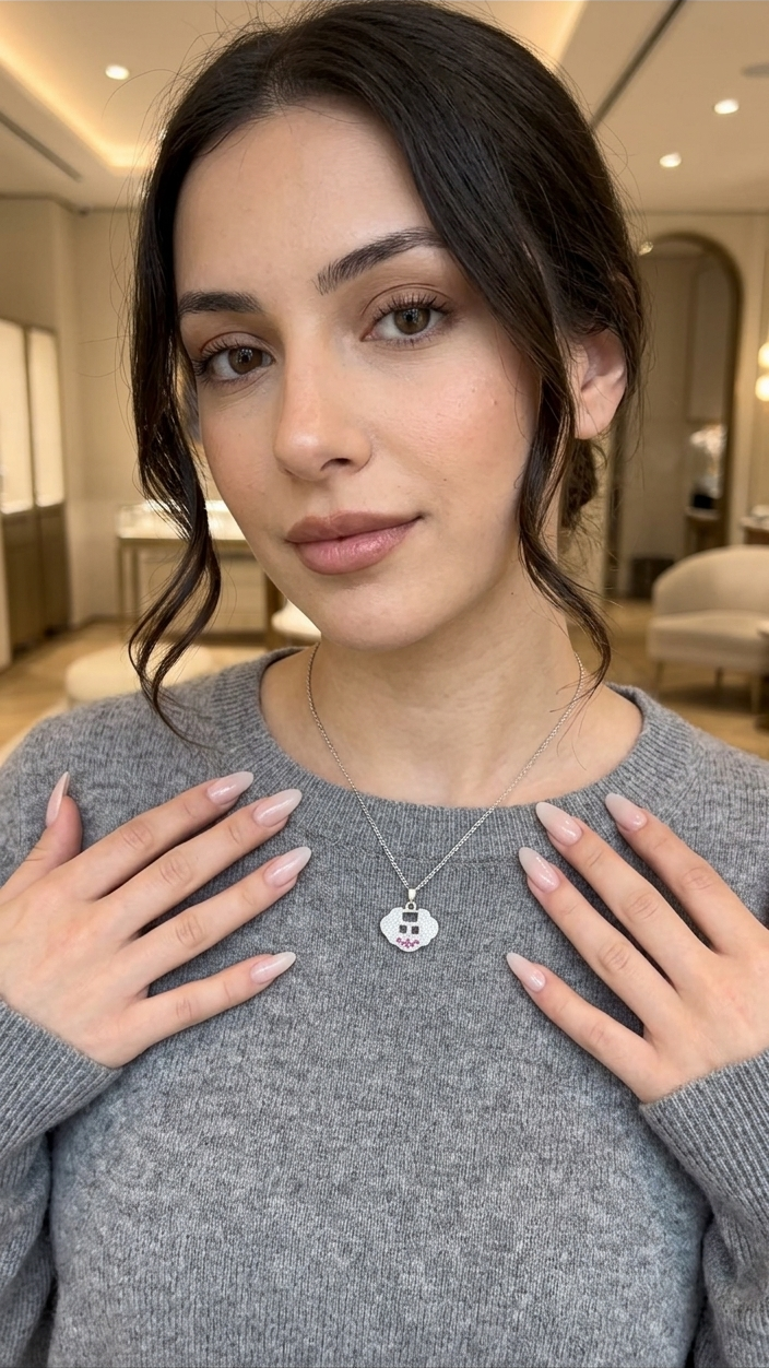 Sweet Cloud Crystal Pendant Necklace