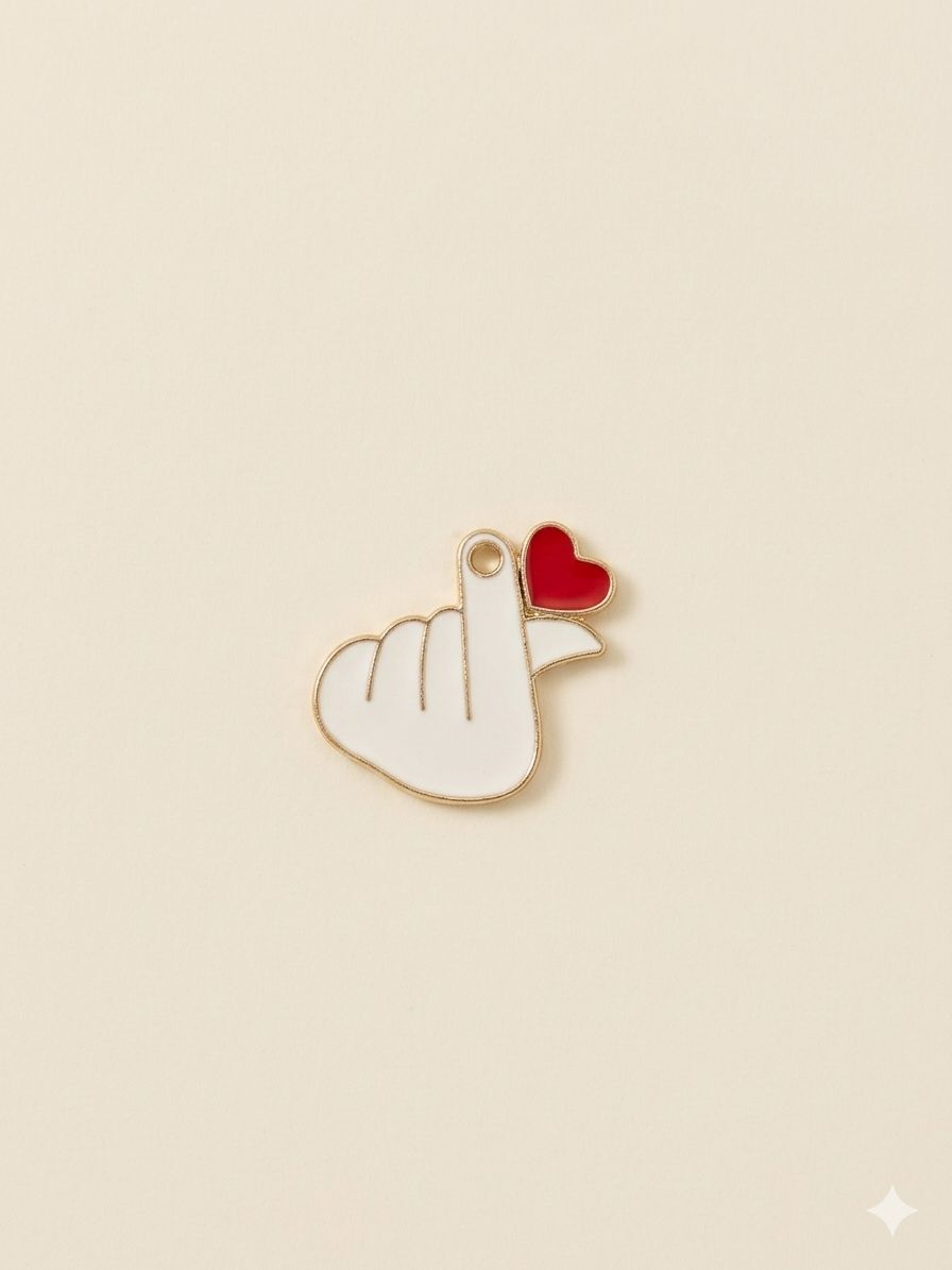hand heart charm