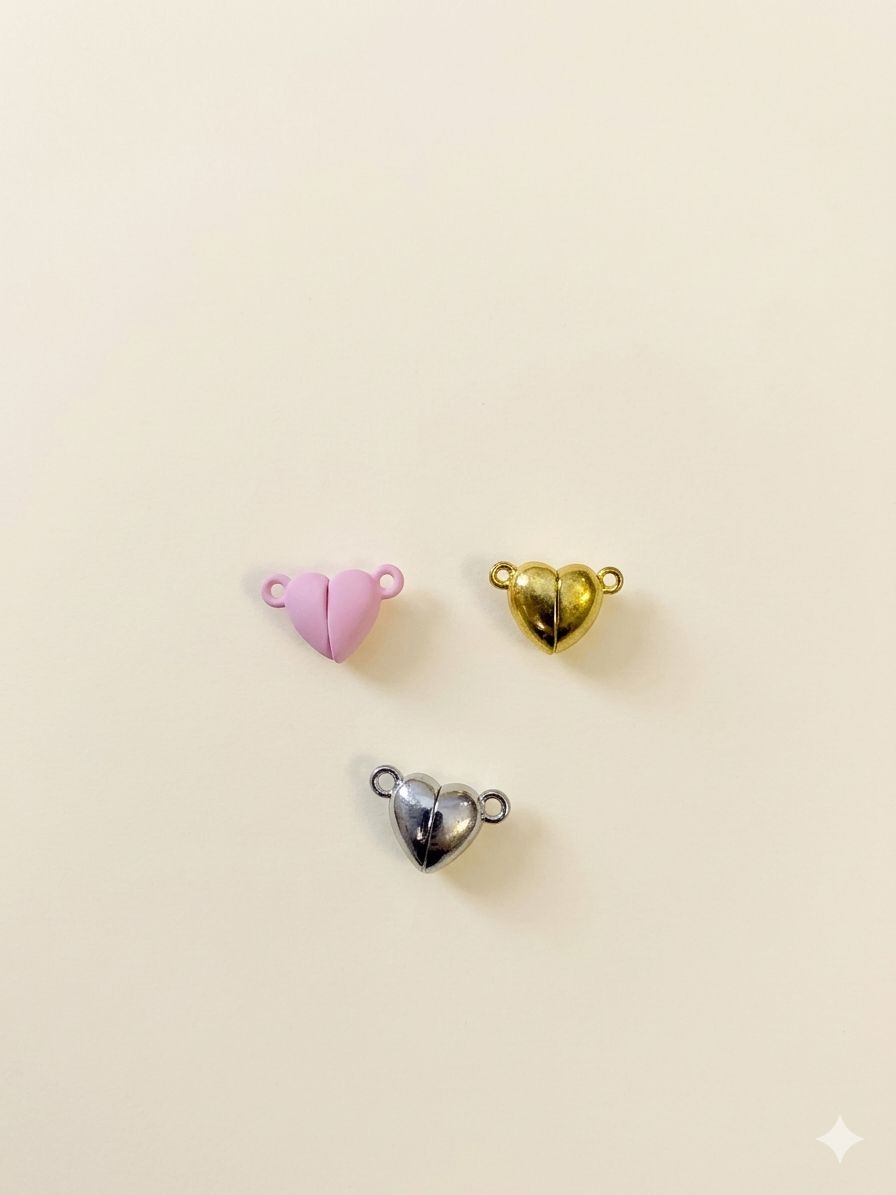 two heart magnet charms