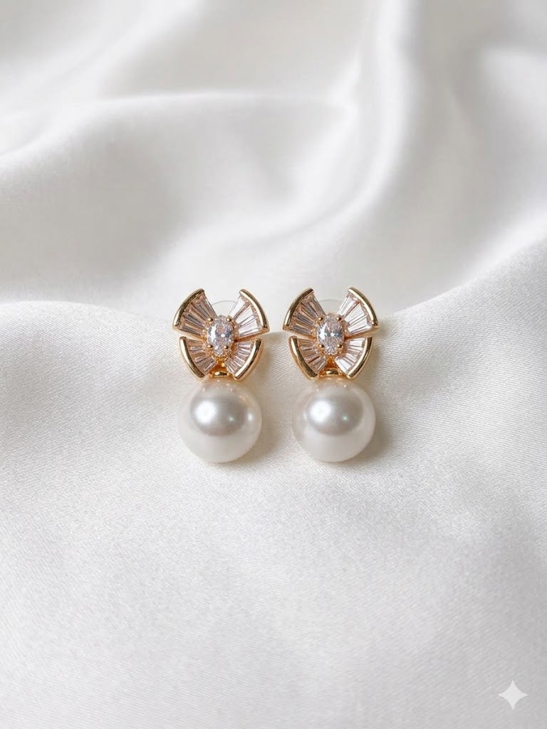 Butterfly Pearl Drop Earrings