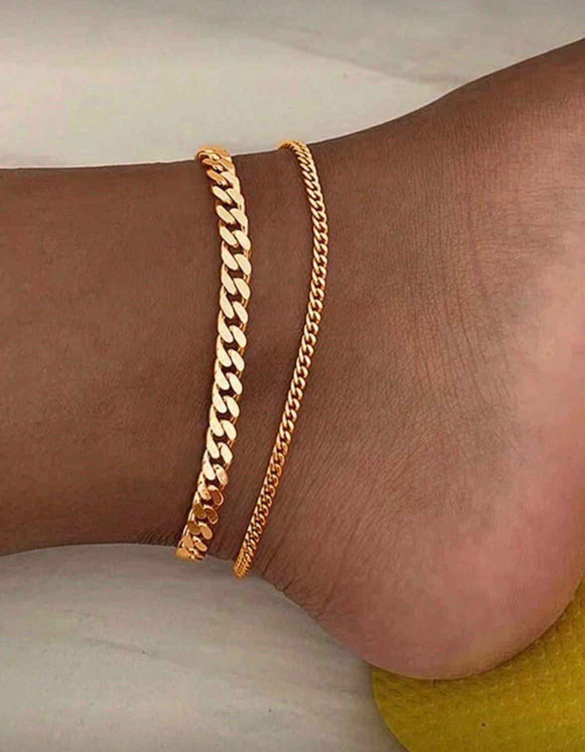 Gold DuoLayer Minimal Anklet