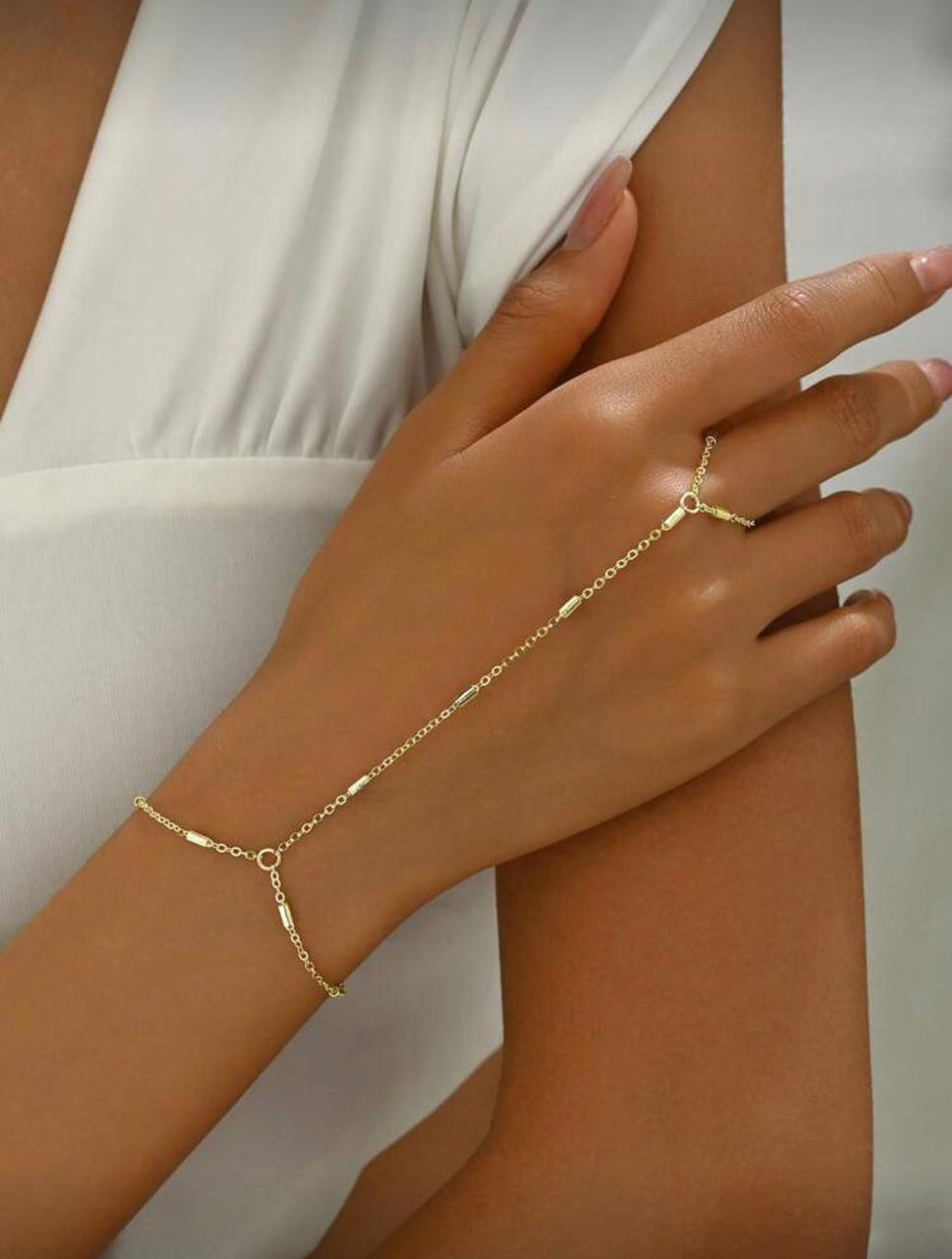 Elegant Chain Ring Bracelet