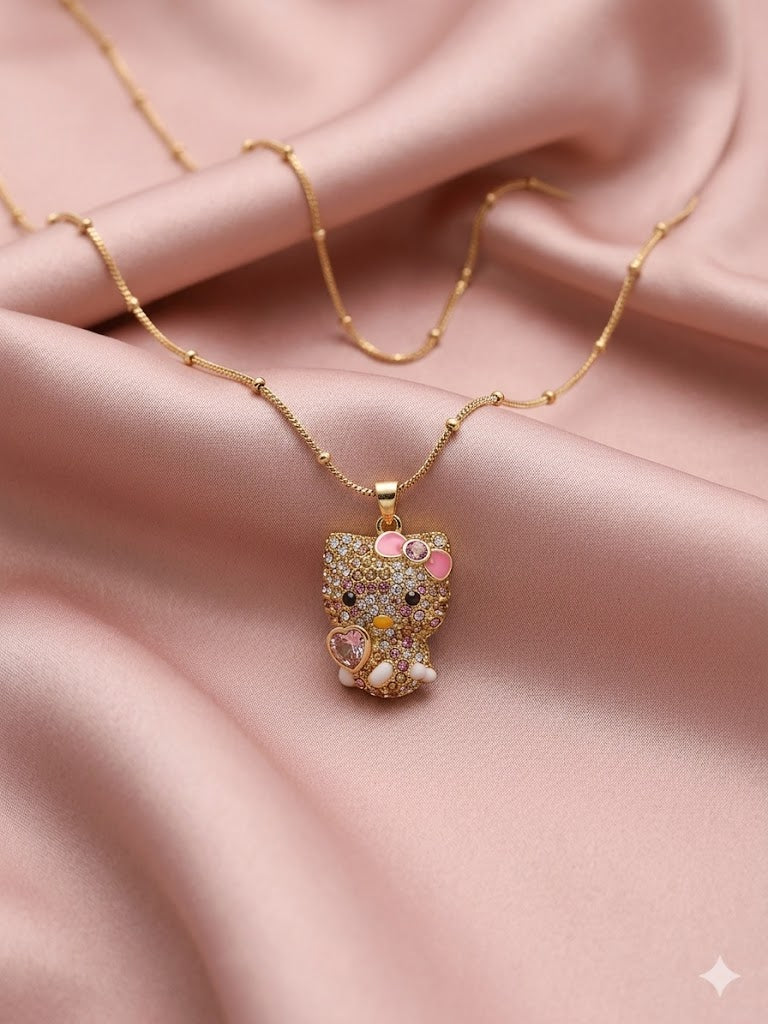 Cute Kitty Sparkle Necklace