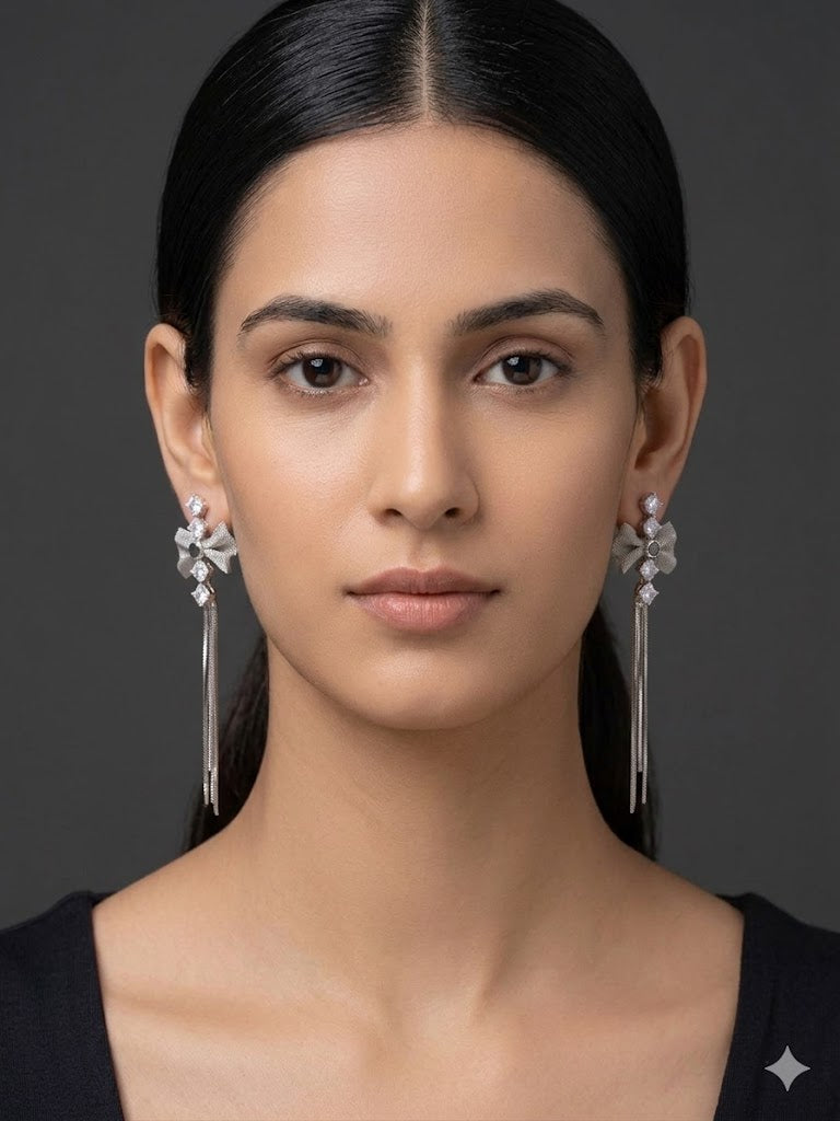 Layered Chain Tassel Drop Earrings