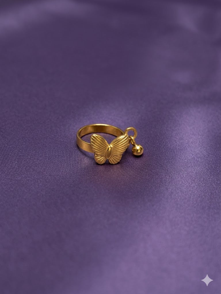 Butterfly charm ring