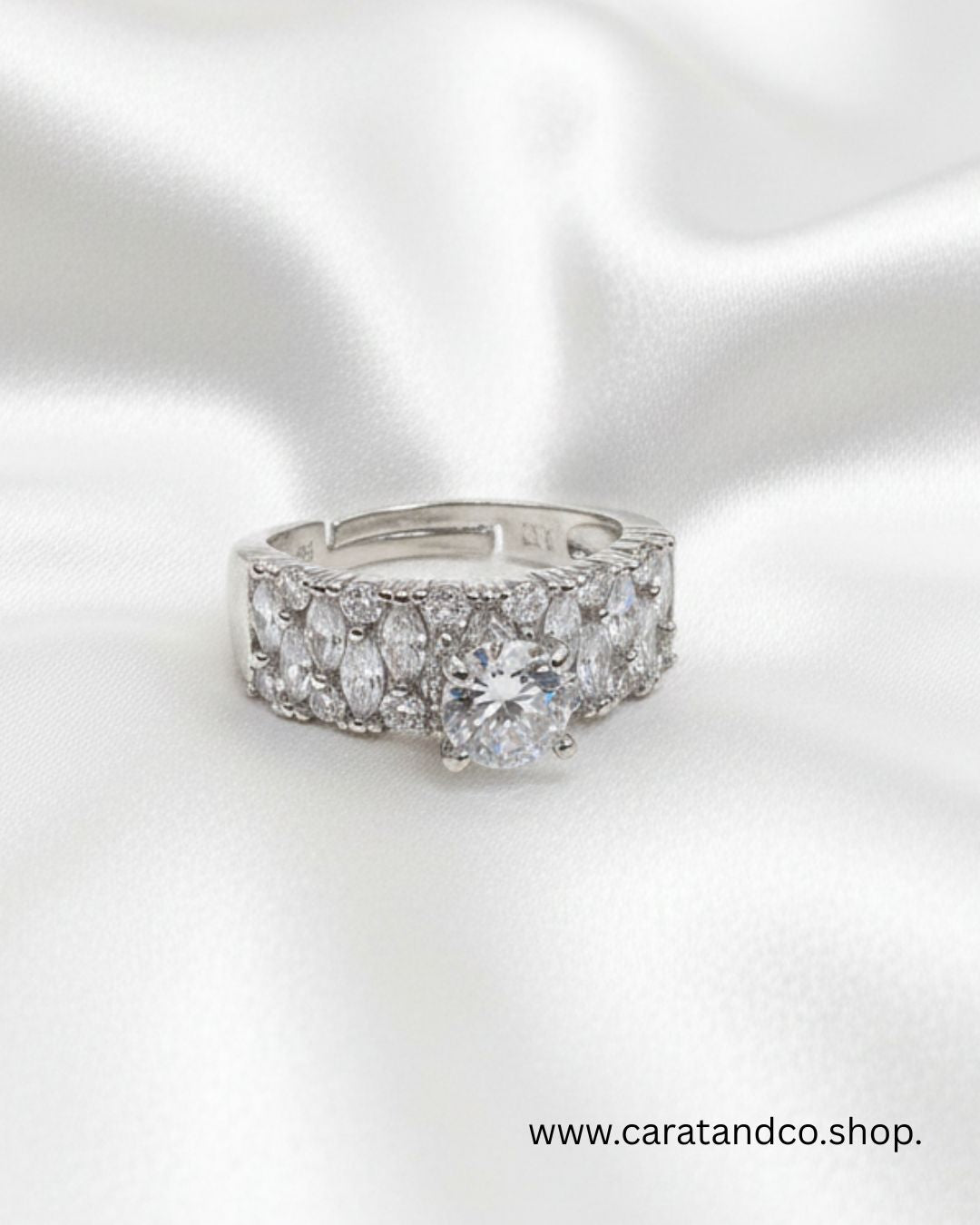 Luxe Marquise Halo Adjustable Ring