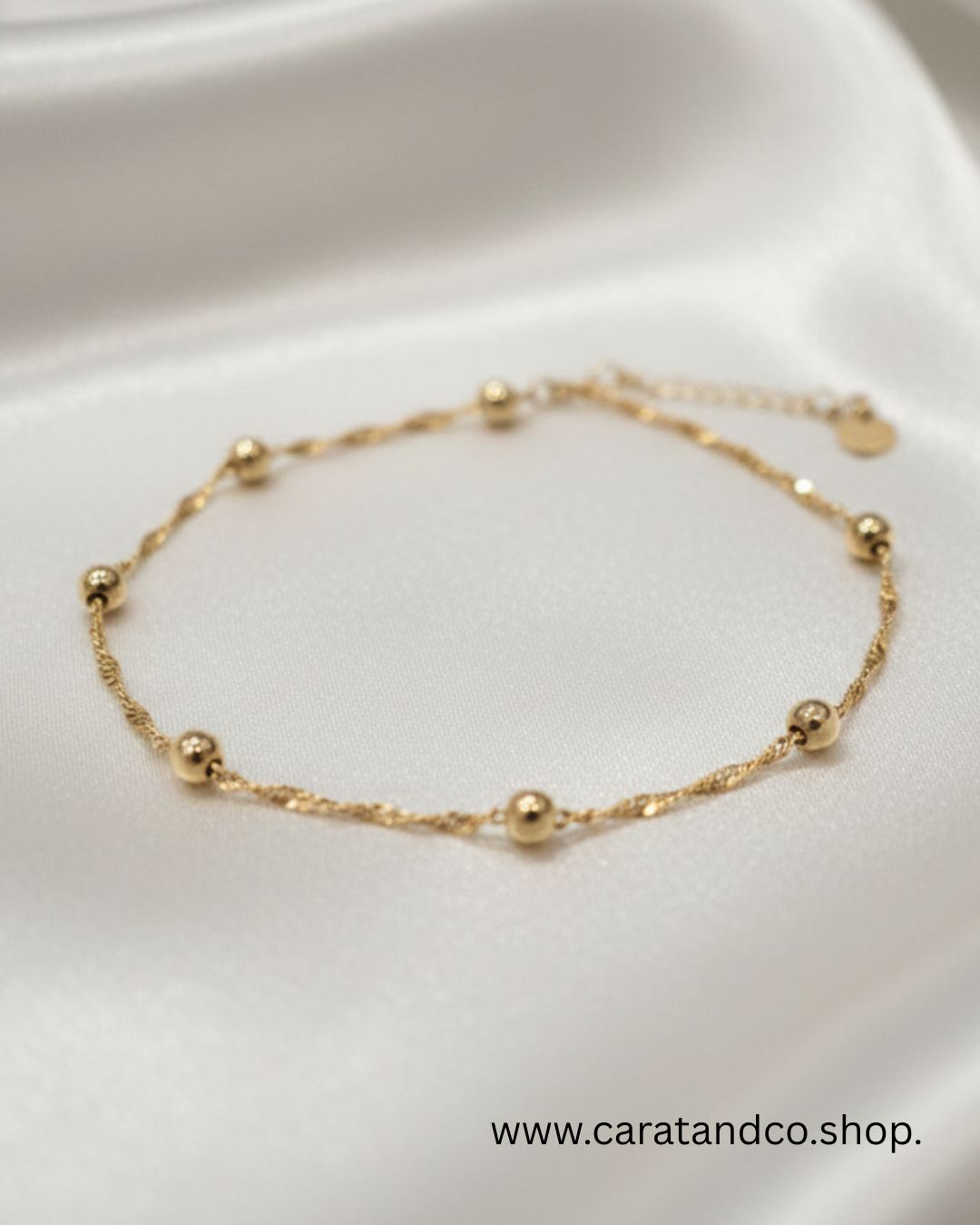 Golden beaded anklet