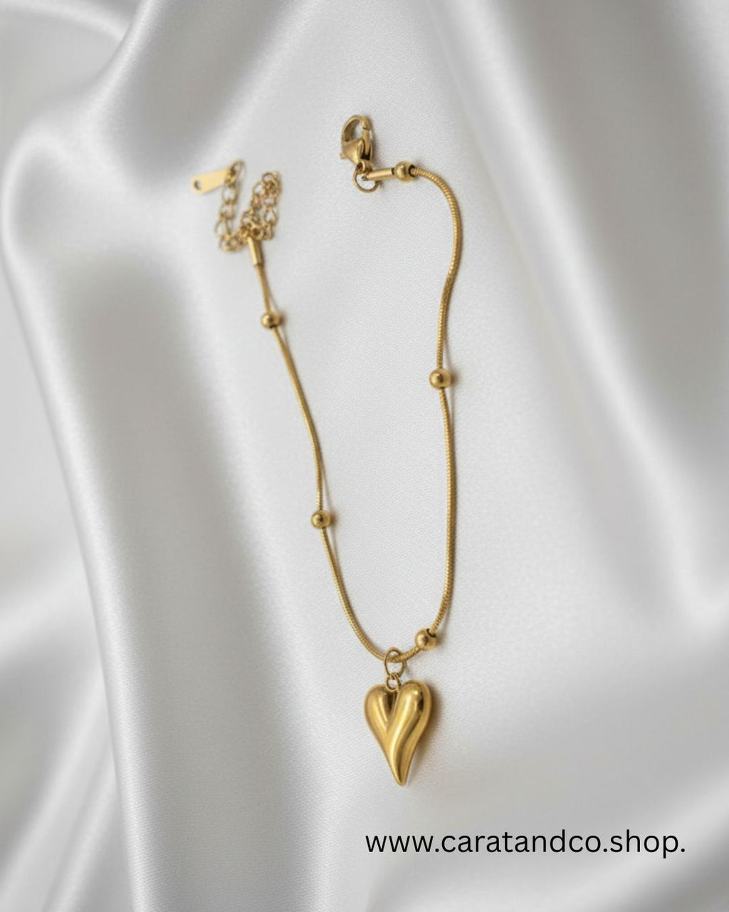 Golden Heart Charm Bracelet