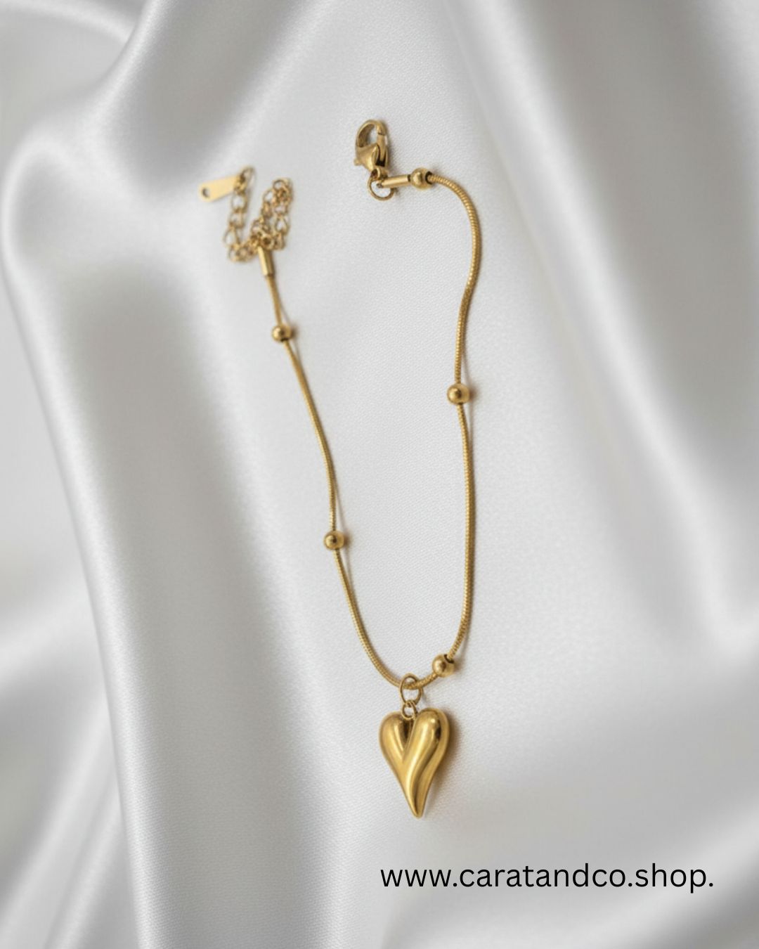 Golden Heart Charm Bracelet